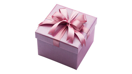  A beautiful sparkling pink gift box topped with an elegant purple satin ribbon and bow, perfect...