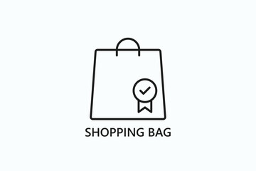 Shopping Bag Icon Or Logo Isolated Illustration