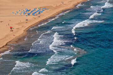 Spain. Beach seaside resort Benidorm. Travel and tourism in the paradise Spanish cities