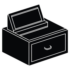 banker element isolated teller cash drawer on white background