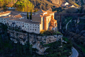 Spain. Cuenca, Castile La Mancha. Ancient architecture of the historic city. Travel and tourism in Spanish cities