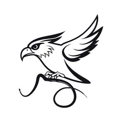 Majestic falcon hunts snake artistic design