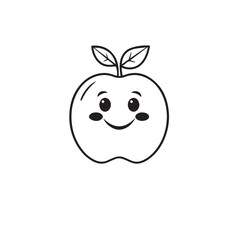 Vector art of a cheerful apple vector illustration with a smiling face, isolated on white background