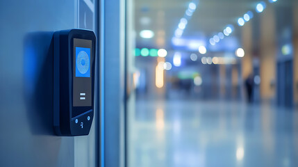 Biometric Access Control Device in a Modern Corridor