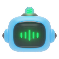 Chatbot Speaking d icon in cartoon plastic style minimal isolated on transparent white background, clipping path	
