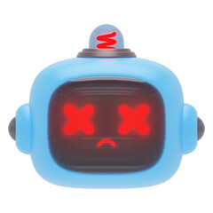 Obraz premium red plastic chatbout out of service d icon in cartoon plastic style minimal isolated on transparent white background, clipping path 