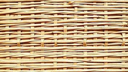 Obraz premium Intricate Woven Textures Close-up of Natural Rattan Weave