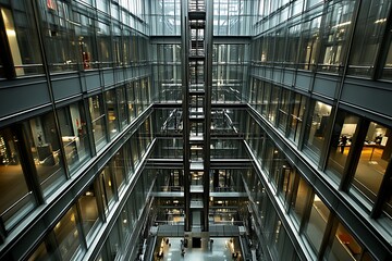 Architectural marvels of modern interior structures and steel framework