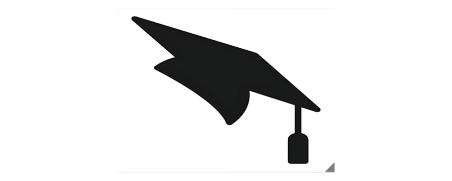 Black Graduation Cap Silhouette Icon academic - Powered by Adobe