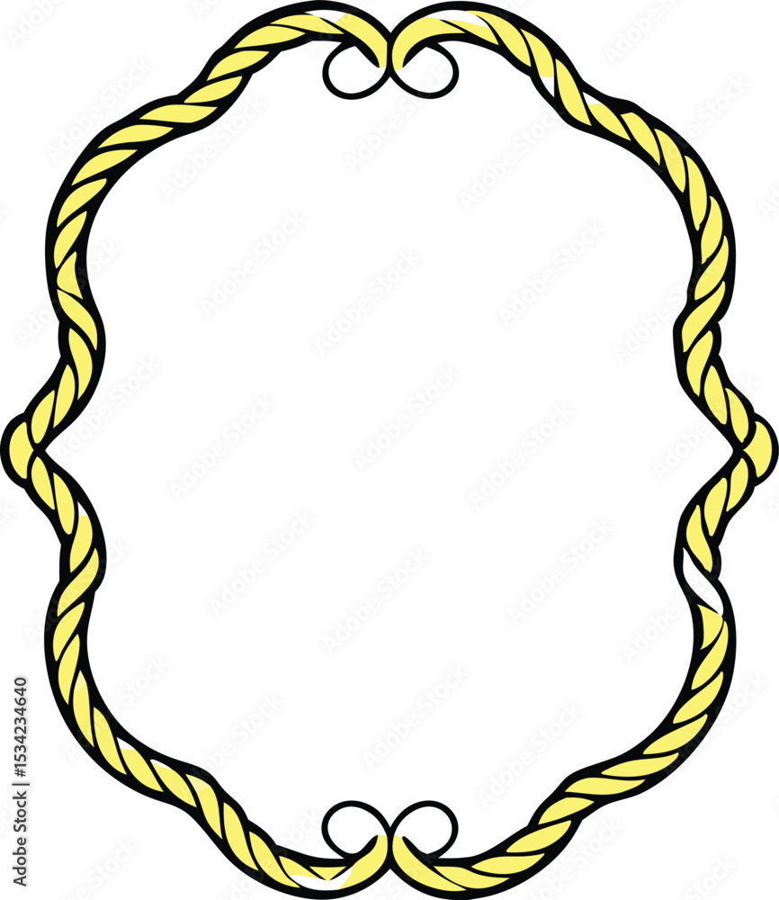 Poster elegant decorative rope border frame with ornamental swirls and blank space for design elements