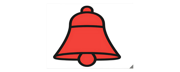 Red Bell Icon Simple Cartoon Illustration cartoon bell