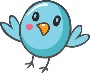 bird, cartoon, colorful, green, yellow, cute, digital art, vector illustration
