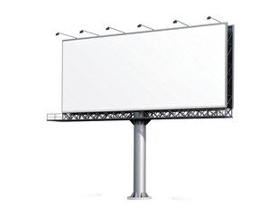 Obraz premium A large white billboard with a black pole. The billboard is empty
