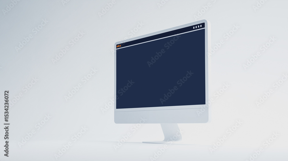 Poster modern computer display: sleek and minimalist design of a modern computer monitor against a subtle o