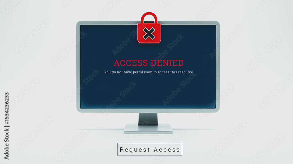 Poster access denied screen: a computer screen displays an 