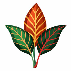 Simple Croton Vector on White © Motin