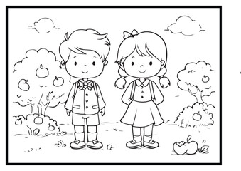 coloring pages cute child kids funny