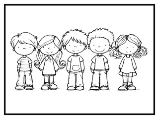 coloring pages cute child kids funny