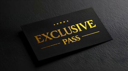 Exclusive pass showcased on a dark surface with golden lettering highlighting its significance and value in special events