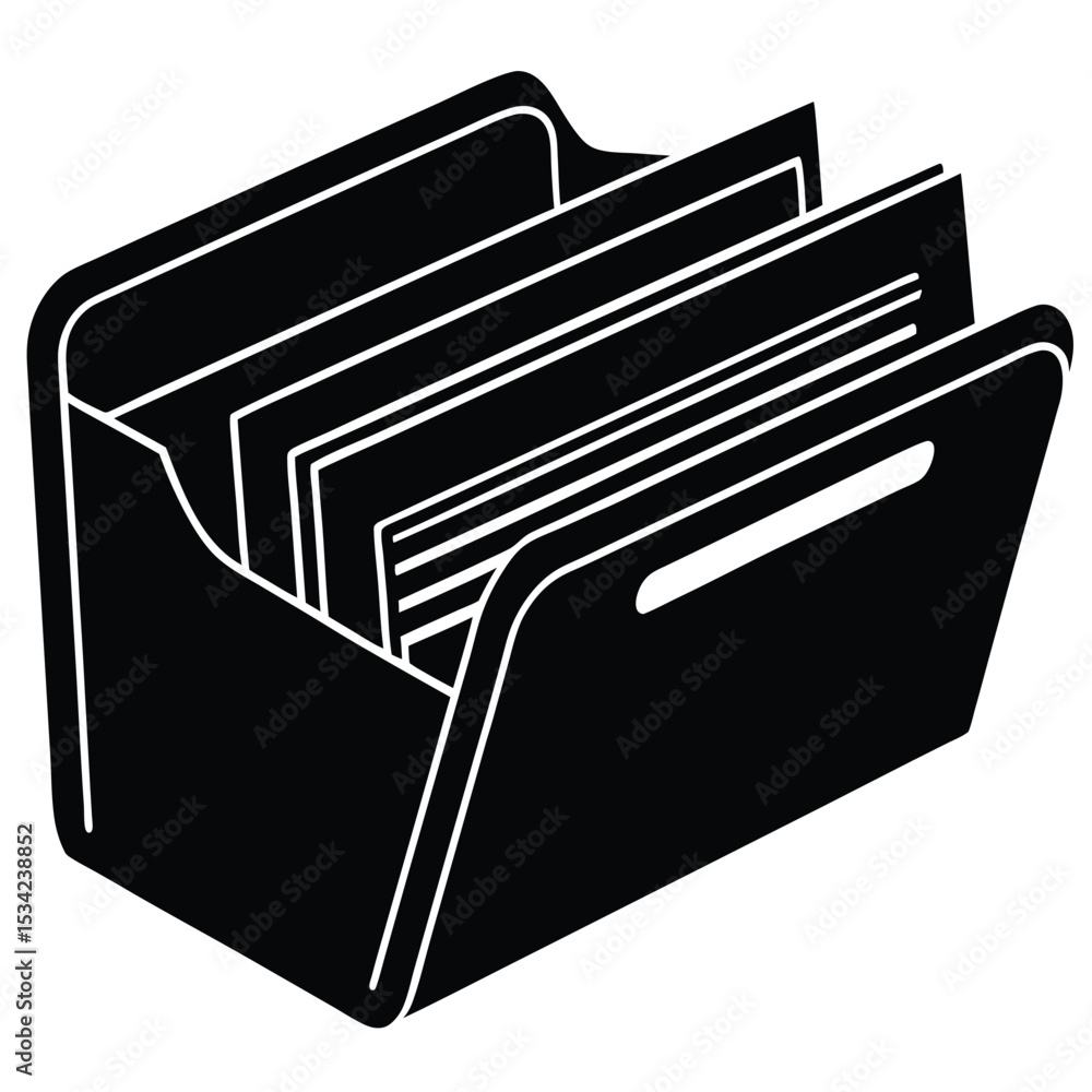 Poster accountant element isolated file folder with tax on white background