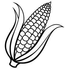 Corn line art vector
