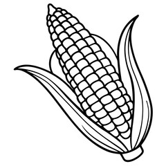 Corn line art vector