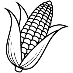 Corn line art vector