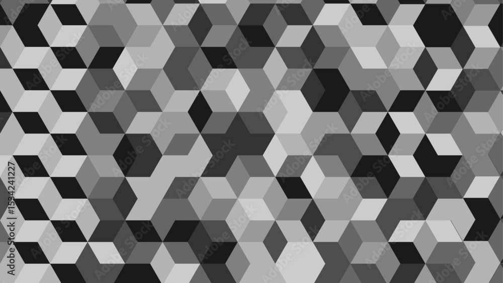 Poster abstract gray seamless geometric pattern polygon mosaic vector background illustration.seamless blac