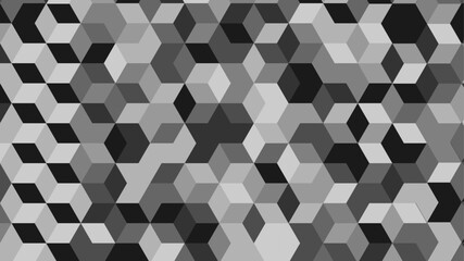 Abstract gray seamless geometric pattern polygon mosaic vector background illustration.Seamless black and white geometric pattern low-poly backdrop background. Black white triangle geometric pattern.
