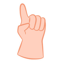 Chibi Hand Showing Number One – Cute Flat Vector