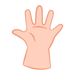 Chibi Hand Showing Number Five – Cute Flat Vector