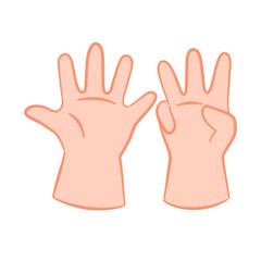 Chibi Hand Showing Number Eight – Cute Flat Vector