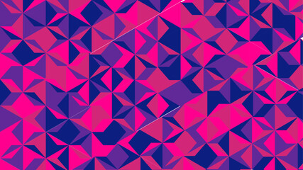 Abstract colorful seamless geometric pattern polygon mosaic vector background illustration. Modern geometric abstract seamless pattern vector background. Pink and blue low poly background design.