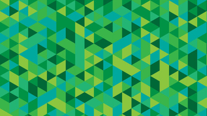 Abstract colorful seamless geometric pattern polygon mosaic vector background illustration. Modern geometric abstract seamless pattern vector background. Green color trendy low-poly background design.