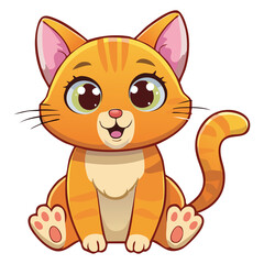 Surprised Cartoon Cat Sticker
