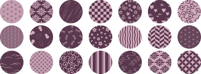 和柄の装飾21種セット　ピンク © ベルベットR