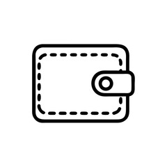 Minimalist Wallet Icon in Silhouette Style on White Background – Flat Line Art for Finance, Payment, Budget, and Digital Banking Applications