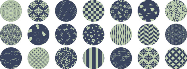 和柄の装飾21種セット　グリーン © ベルベットR