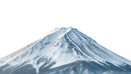 Majestic mount fuji snow cap isolated on a white background png