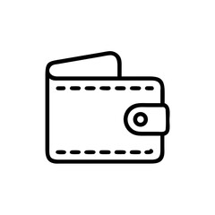 Minimalist Wallet Icon in Silhouette Style on White Background – Flat Line Art for Finance, Payment, Budget, and Digital Banking Applications