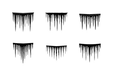 icicles hanging silhouette set vector design