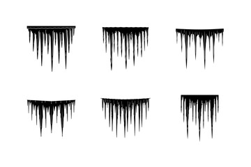 icicles hanging silhouette set vector design