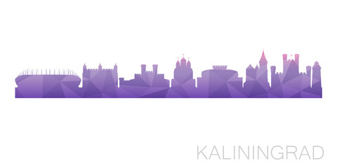 Kaliningrad, Russia Low Poly Skyline Clip Art City Design. Geometric Polygon Graphic Horizon Icon. Vector Illustration Symbol.