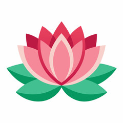 White Background Lotus Vector