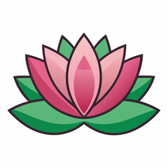 White Background Lotus Vector