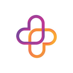 Obraz premium Logo template with a cross and a modern concept of using medicine and healthcare.