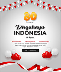 Gradient vertical flyer template for indonesia independence day celebration