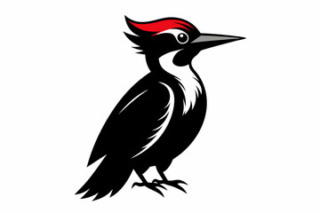 Naklejka premium woodpecker sihouette black vector 