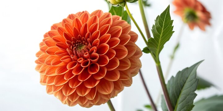 Here's a beautiful red and orange dahlia blossom, a vibrant summer flower in nature's garden - Powered by Adobe