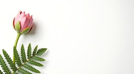 Graceful Protea on White
